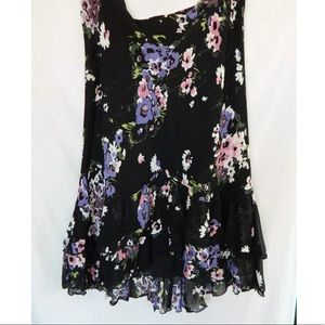 Vintage 90s Betsey Johnson Floral Ruffle Skirt 12